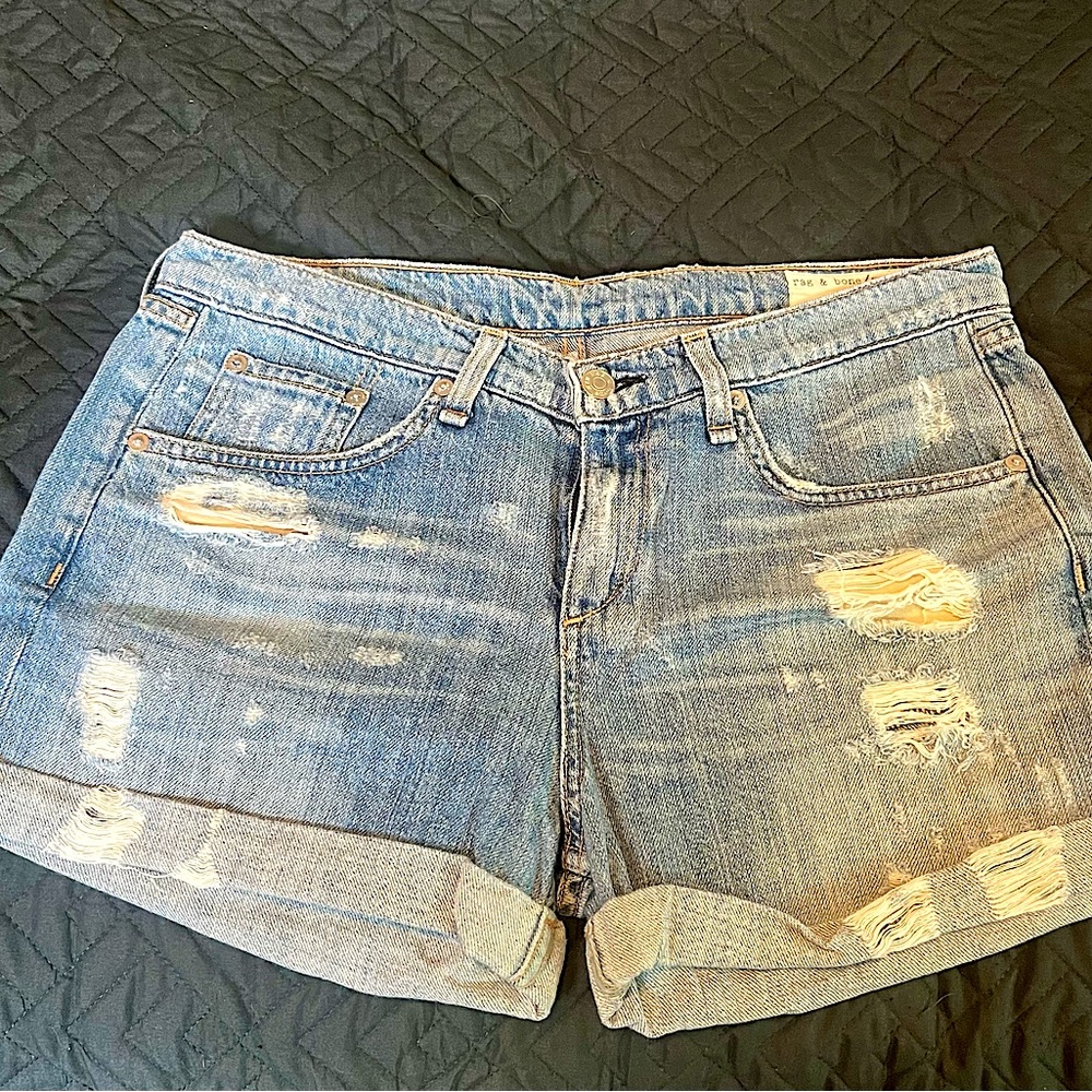 Rag & Bone distressed jean shorts size 28 Like New!